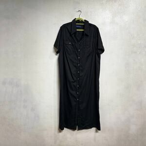 Karen Scott II Black Vintage Midi Dress Sz 2X